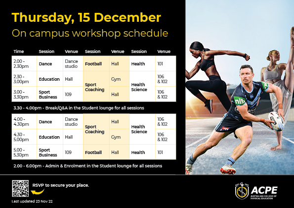 ACPE Experience day Dec A5 event schedule V2 1